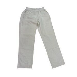 Trigema White Cotton Elastic Waist Pants Made In Germany M 87a